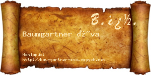 Baumgartner Éva névjegykártya